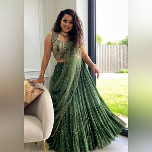 Green Shelby Lehenga